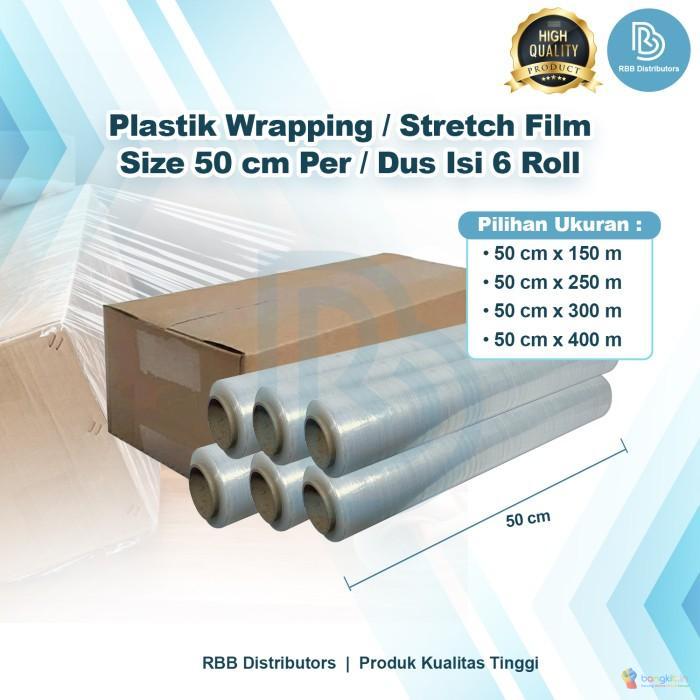 Plastik Wrapping 1 karton / Wrapping Plastic 1 dus / Wrapping Stretch Film Bening Tebal 50 Cm - SS 1 Dus