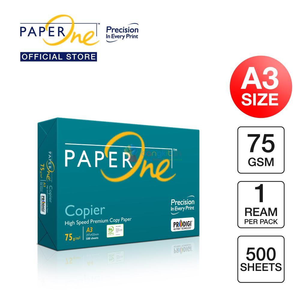 PaperOne Kertas A3 75gr Copier 1 Rim (500 lembar) Kertas HVS