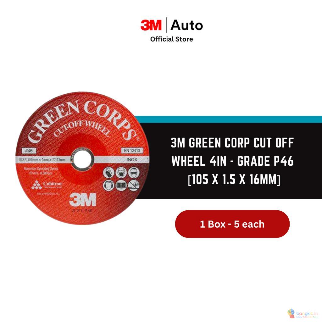 3M Green Corp Cut Off Wheel 4in - Grade P46 - 1 Box isi 5 each