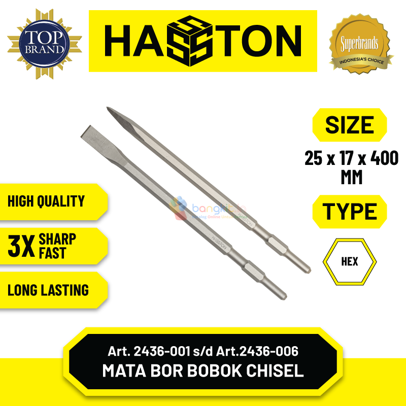 Hasston Mata Bor Hex Bobok Beton Tembok / Chisel Flat-Point (2436)