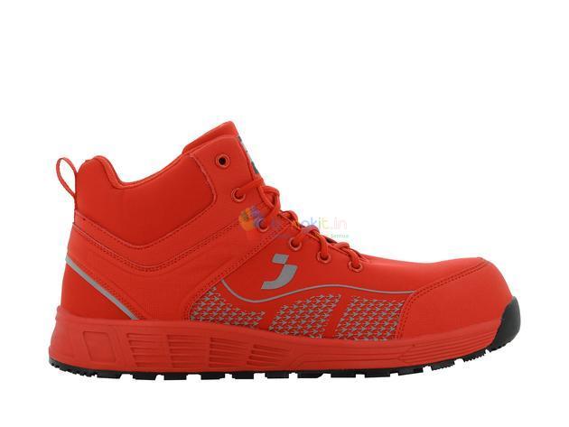 Safety Jogger Works Milos Red Sepatu Safety Jogger Mid Cut Metal Free Upper Mesh Anti Selip SRC ESD 