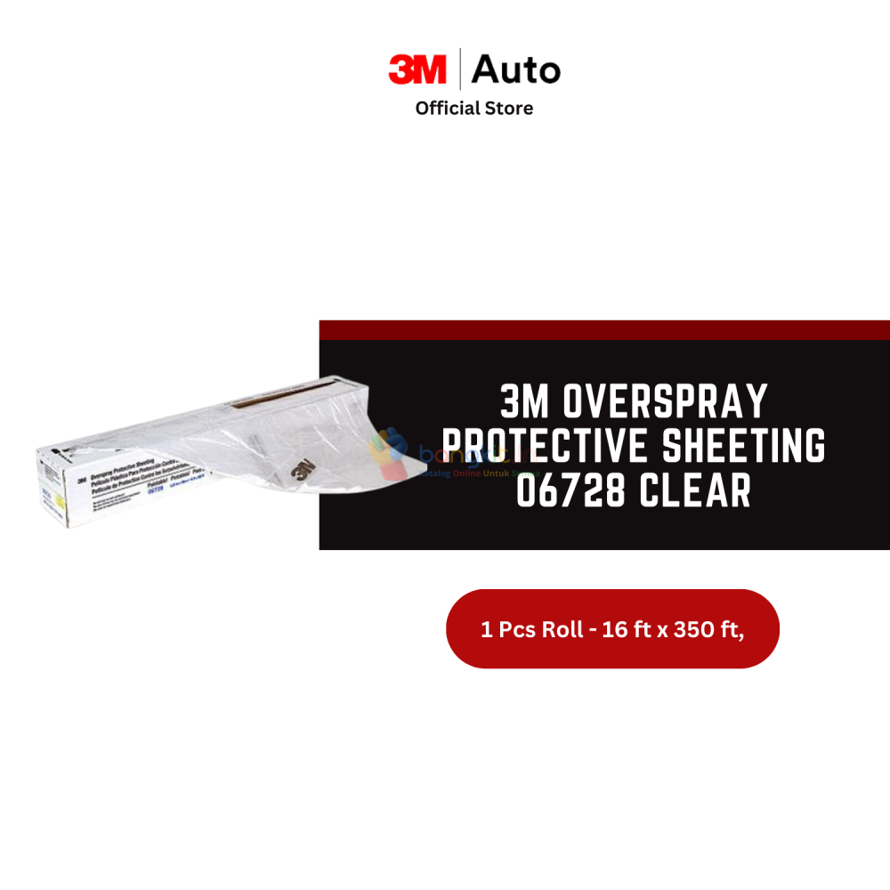 3M Overspray Protective Sheeting 06728 Clear - Plastik Pelindung Penyemrotan