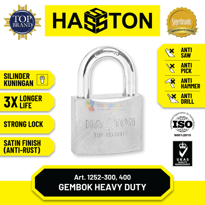 Hasston Gembok Satin / Padlock Heavy Duty (1252)