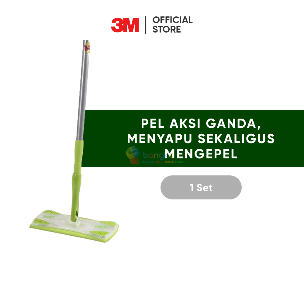3M™ Scotch-Brite™ Easy Sweeper Kit set, Alat Pel Lantai 1 set, Untuk menyapu sekaligus mengepel