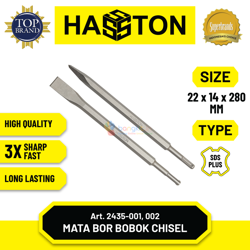 Hasston Mata Bor SDS Plus Bobok Beton Tembok/ Chisel Flat-Point (2435)