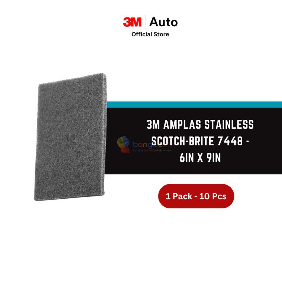 3M Amplas Stainless Scotch-Brite 7448 - 6in x 9in 1 pack isi 10 Pad