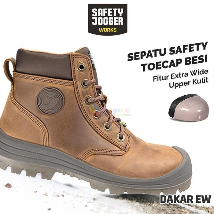 Safety Jogger Works Sepatu Safety Jogger Dakar EW S3 Leather Extra Wide Fit Toe Cap Besi & Sol Anti 