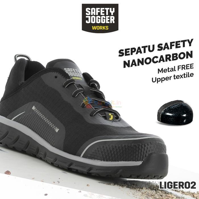 Safety Jogger Works Ligero2 S1P Black Sepatu Safety Sepatu Proyek Nano Carbon Toecap Anti Static ESD