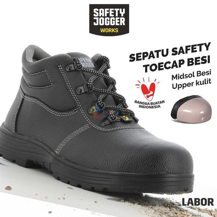 Safety Jogger Works Sepatu Safety Jogger Labor Kulit Perlindungan Kaki Tipe Labor Midsol Besi Upper 