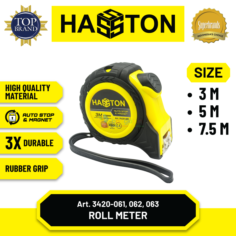 Hasston Roll Meter Auto Stop + Magnet / Tape Measure (3420)