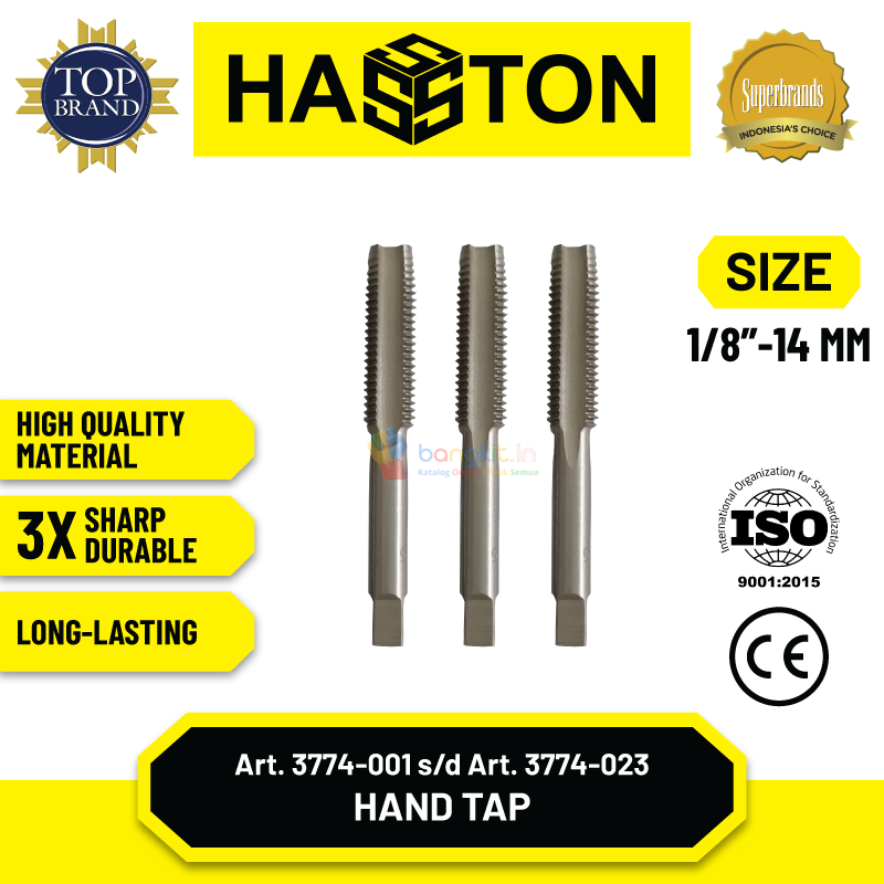 HASSTON Hand Tap / Tap Ulir / Senai Tap 3 pcs (3774)