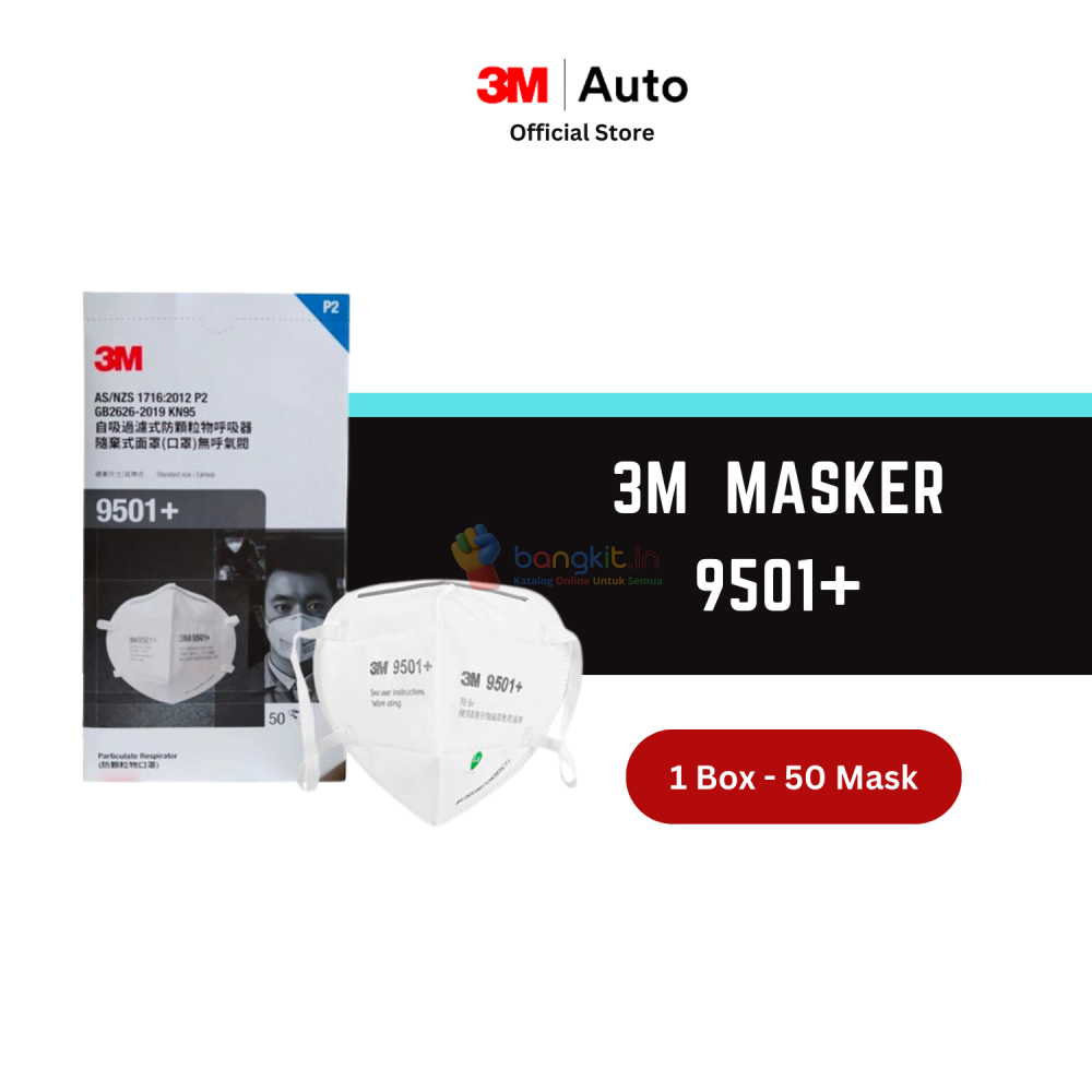 3M 9501+ Masker KN95 Particulate Respirator P95 - 1 Box isi 50 Masker