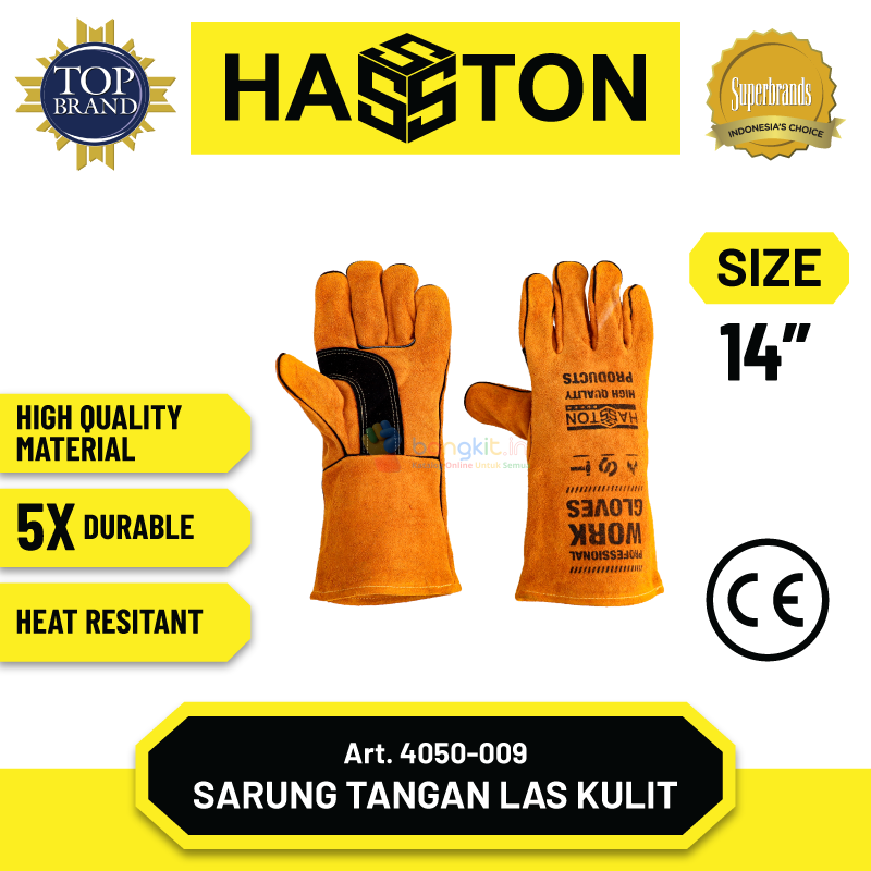 Hasston Sarung Tangan Kulit Coklat / Safety Gloves (4050)