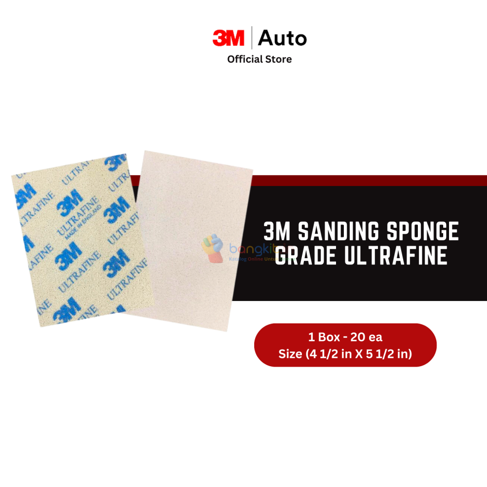 3M Sanding Sponge Grade Ultrafine size 4.5 inX5.5 in 1 Box isi 20 sponge