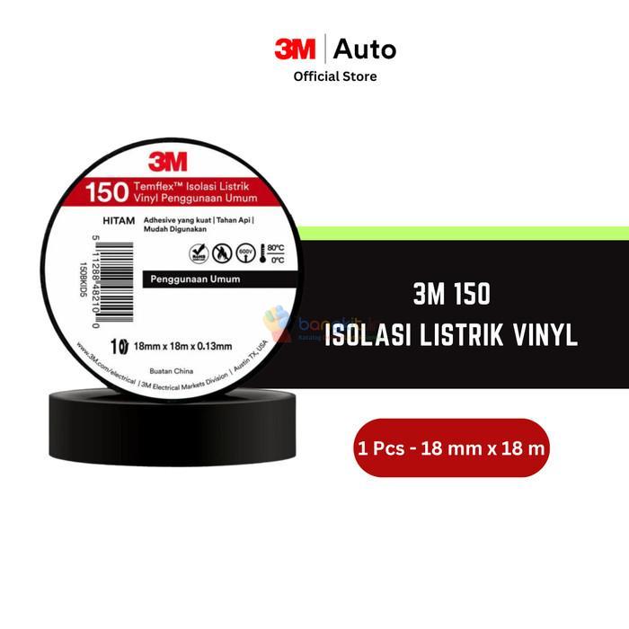 3M Temflex 150 Selotif Lakban Isolasi Kabel Listrik Warna Hitam