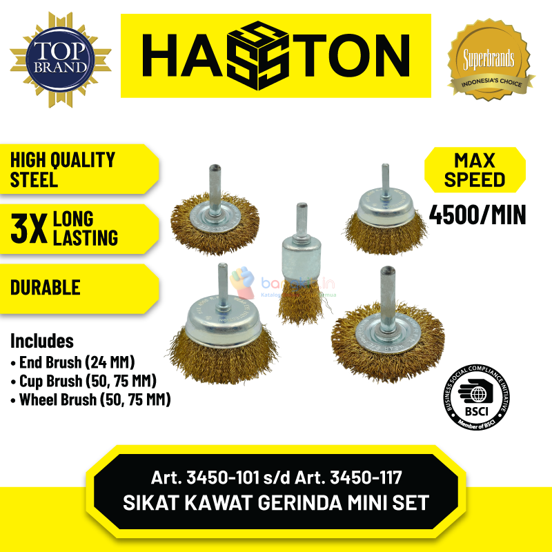 Hasston Sikat Baja Gerinda / Sikat Kawat / Mini Wire End Brush (3450)