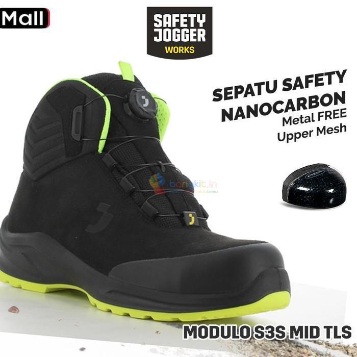 Sepatu Safety Jogger Works Modulo S3S Mid TLS Nano Carbon Toecap Metal Free Antistatic ESD Anti Slip