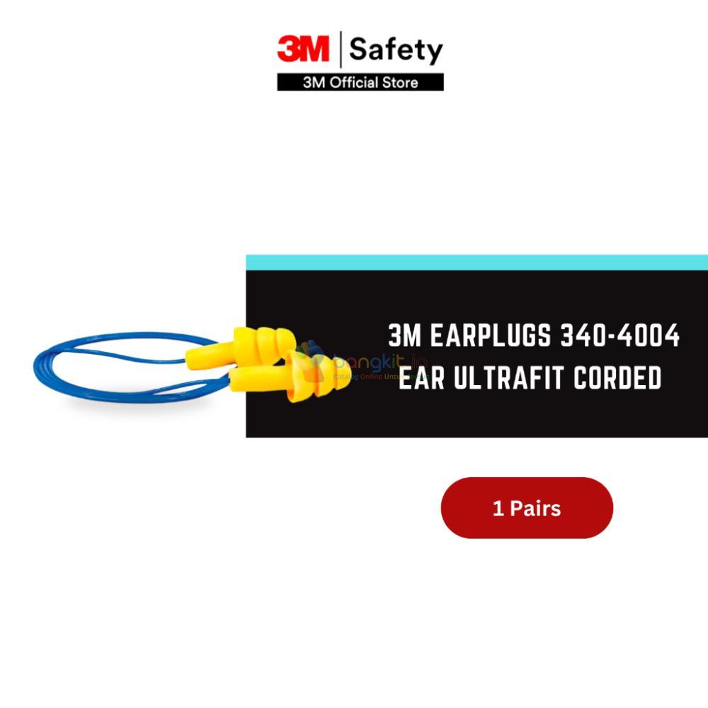3M 340-4004 E-A-R UltraFit Corded Earplugs - Pelindung Telinga