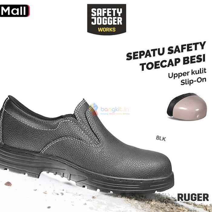 Sepatu Safety Jogger Ruger  S3 Original Kulit Besi Pelindung Jari Kaki Anti-Selip SRC Tahan Minyak &