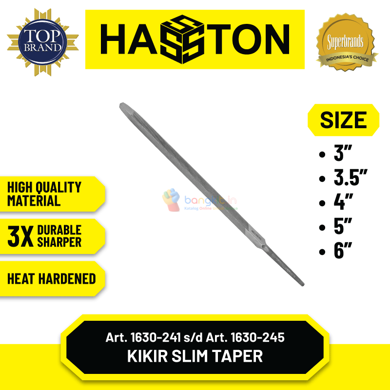 Hasston Kikir Taper Slim / Kikir Gergaji Kayu Segitiga Blister (1630)