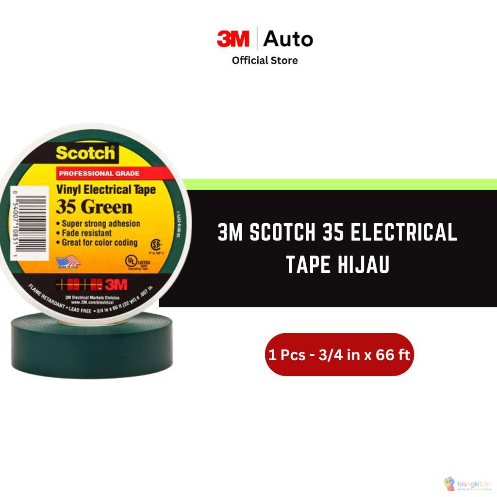 Isolasi Listrik 3M Scotch 35 Vinyl Electrical - Hijau size 19mm x 20m