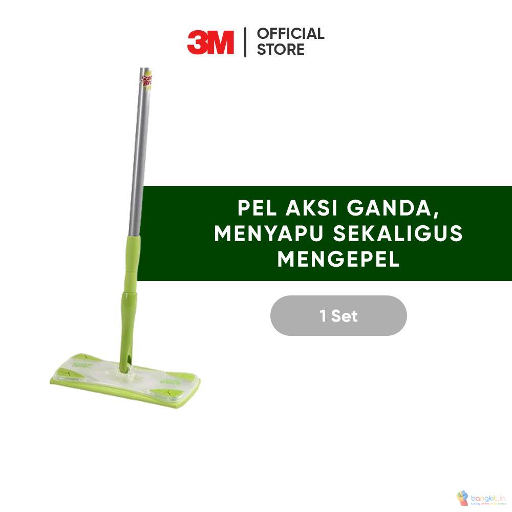 3M™ Scotch-Brite™ Easy Sweeper Kit set, Alat Pel Lantai, Pel aksi ganda, menyapu sekaligus mengepel, 1 set, Untuk menyapu sekaligus mengepel