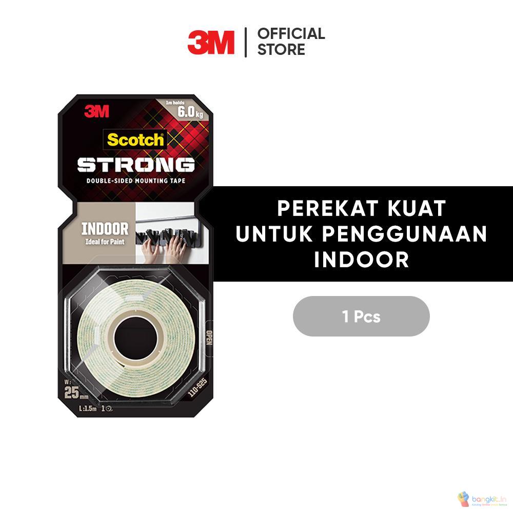 3M™ Scotch® Double-Sided Mouting Tape Indoor, Perekat kuat untuk penggunaan indoor, 1 pc, 25mm x 1.5m, Untuk pengunaan dalam ruangan