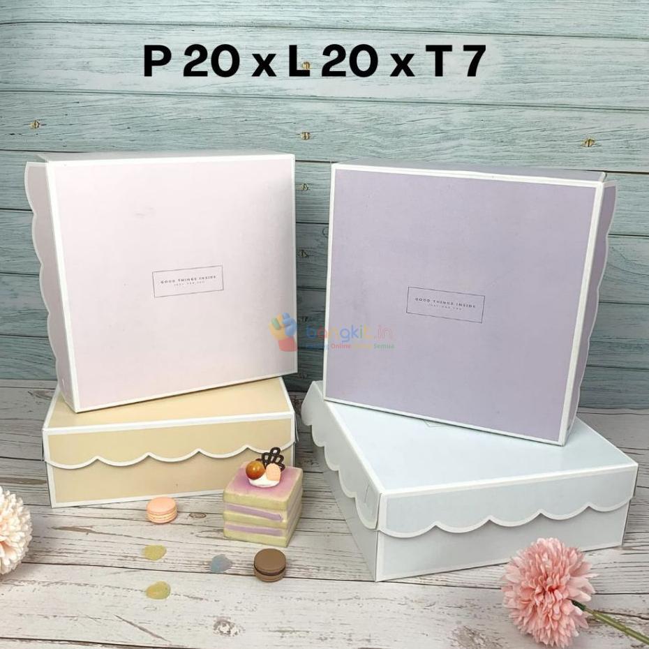 Kotak Kue MEMORY ukuran 20 x 20 / Cake Box / Dus Nasi Pastel / Dos Roti motif / Box Nasi Kotak