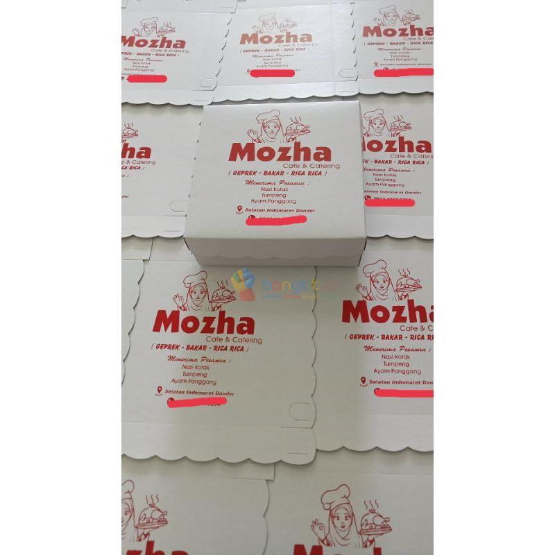 Kotak Nasi Custom Sablon Snackbox Box Nasi isi 100 pcs