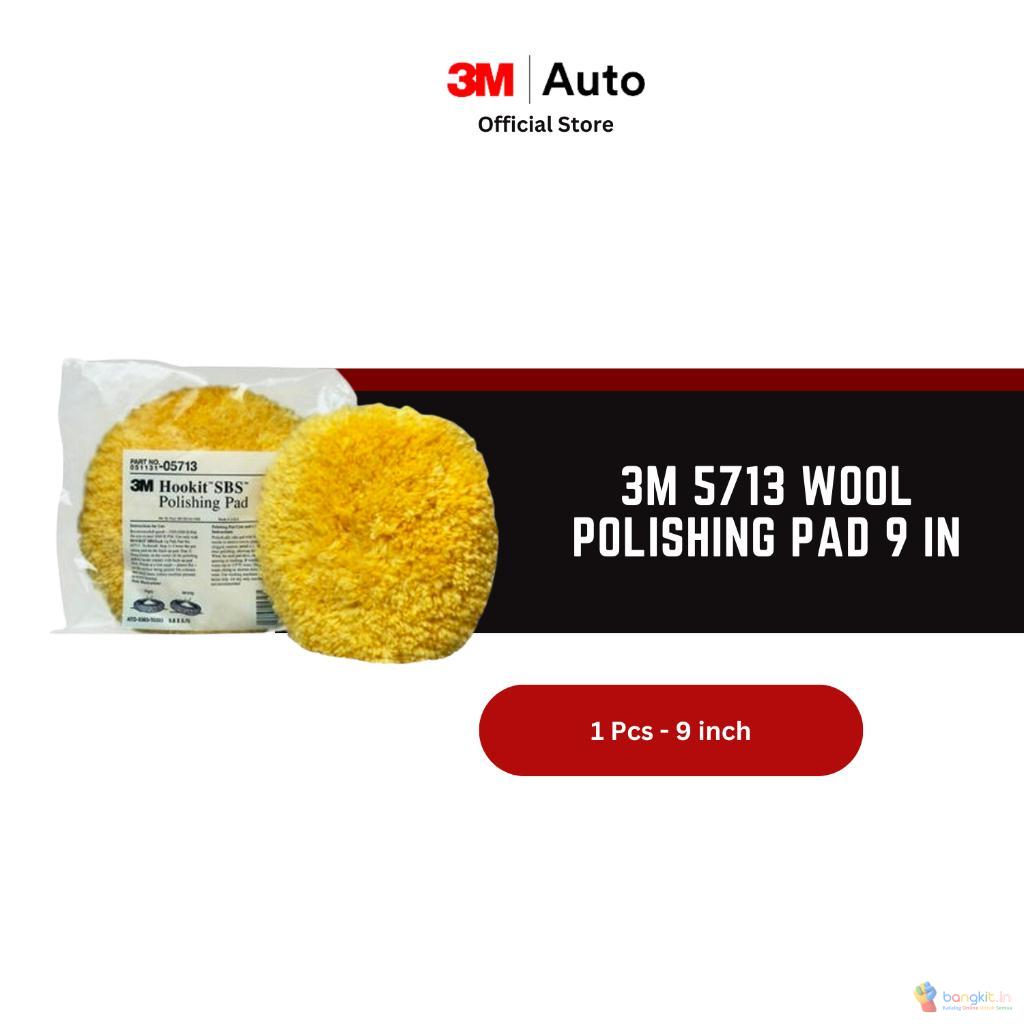 3M 5713 Wool Polishing Pad 9 in - Poles Body Repair Mobil - Per Pad - Kuning