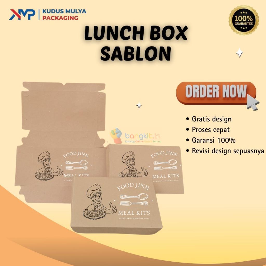 PAPER LUNCH BOX CUSTOM SABLON / KOTAK SNACK CUSTOM/ KOTAK MAKANAN / WADAH MAKANAN TAHAN PANAS