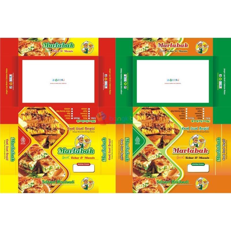 Kemasan martabak 100 lembar / Box Martabak / Kemasan Martabak Manis & Telor / Ketebalan Kertas 230 Gsm / Ukuran 22x13,5x4cm