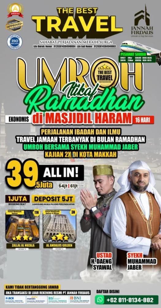 TOP.1! HUB: 0811-8134-882, Umroh Plus Holiday Banjarmasin, Jannah Firdaus