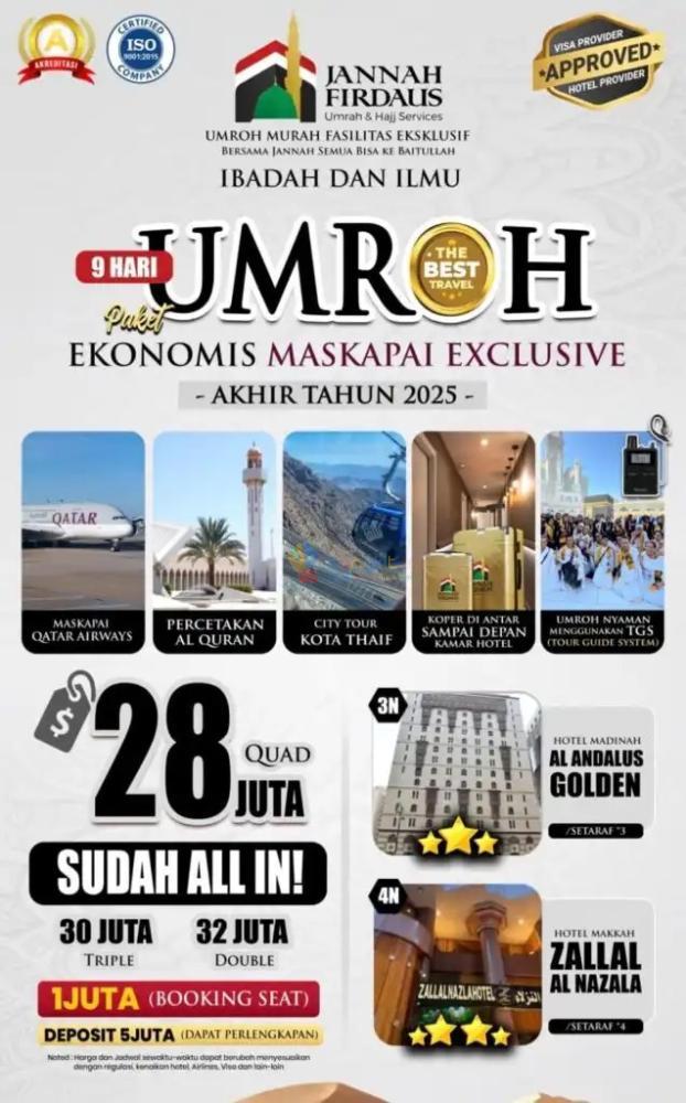 NYAMAN! CALL 0811-8134-882, Umroh Plus Holiday Semarang, Jannah Firdaus