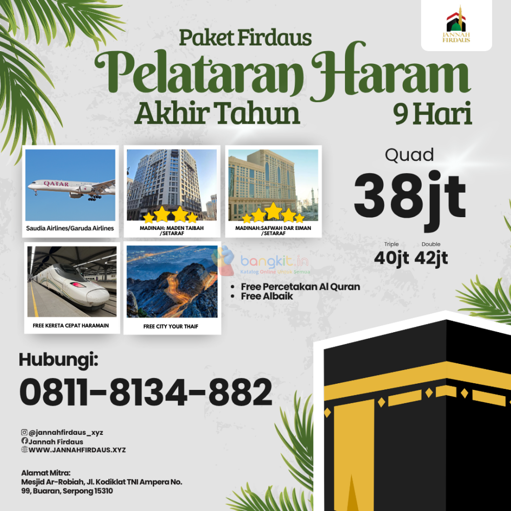 AMAN! CALL 0811-8134-882, Travel Umroh Resmi Kemenag Lombok, Jannah Firdaus