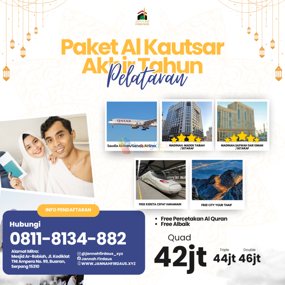 TERBAIK! TELP. 0811-8134-882, Paket Umroh Cicilan Bandung, Jannah Firdaus
