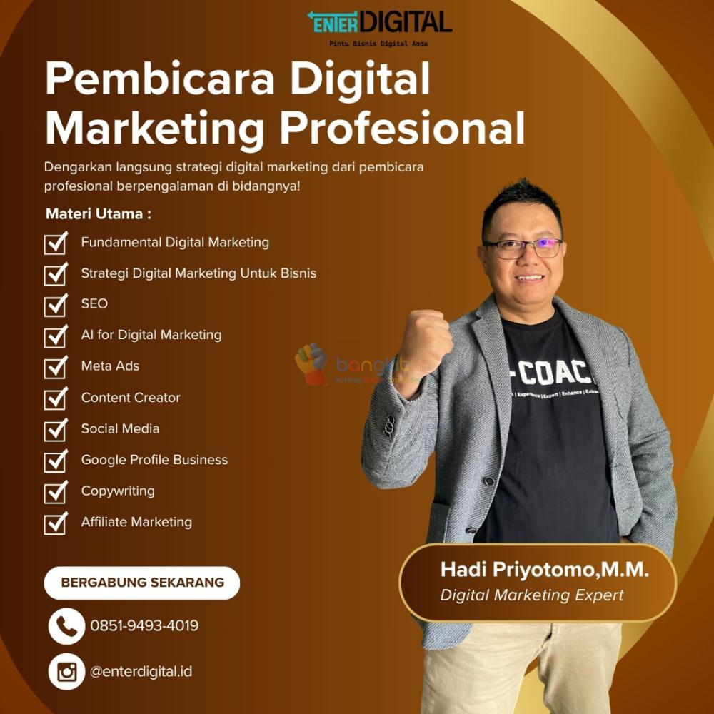 TOP.1! HUB : 0851-9493-4019,  Narasumber Pelatihan Digital Marketing Bersertifikat Bnsp Pinrang