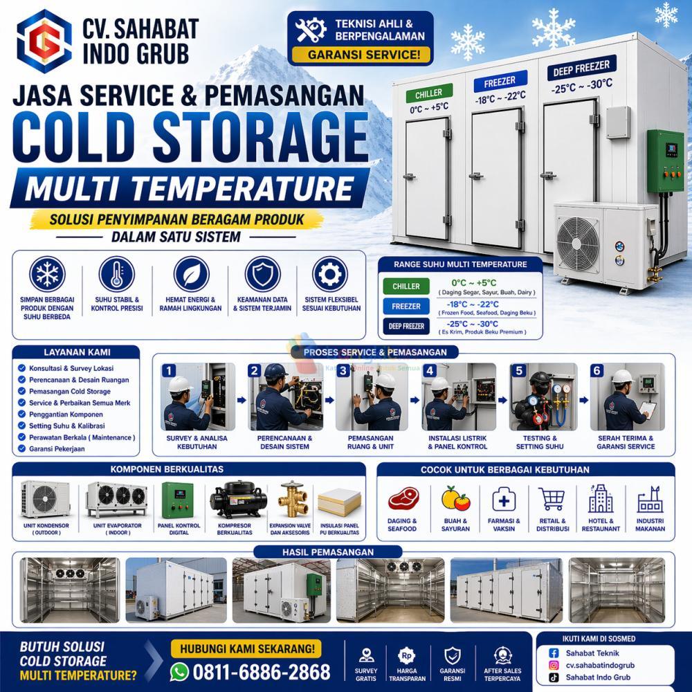 Jasa Service dan Pemasangan Cold Storage Multi Temperature wilayah Gunung Sitoli