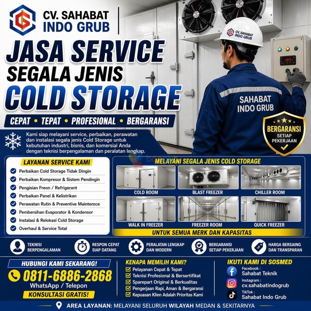Jasa Service dan Pemasangan Cold Storage untuk wilayah Medan Tanjung Balai