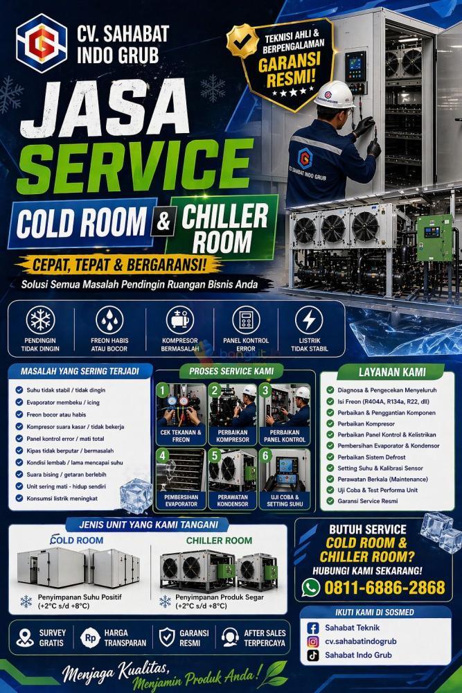 Jasa Service Cold dan Chiller Room untuk wilayah Medan Tembung
