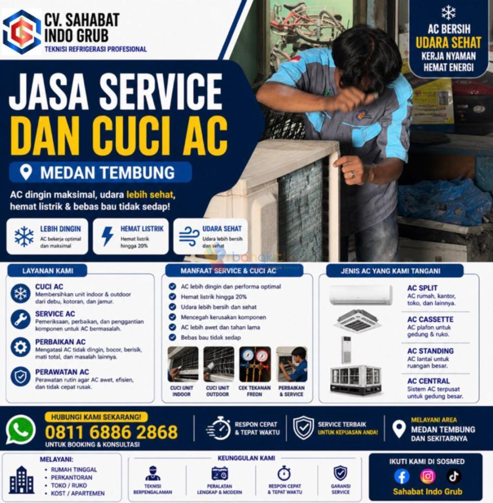 Cuci AC Medan Bergaransi dan Rapi