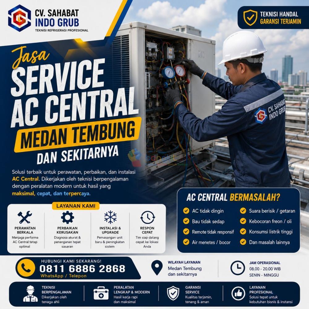 Jasa Maintenance AC Central Medan Tembung untuk Rumah, Kantor & Industri