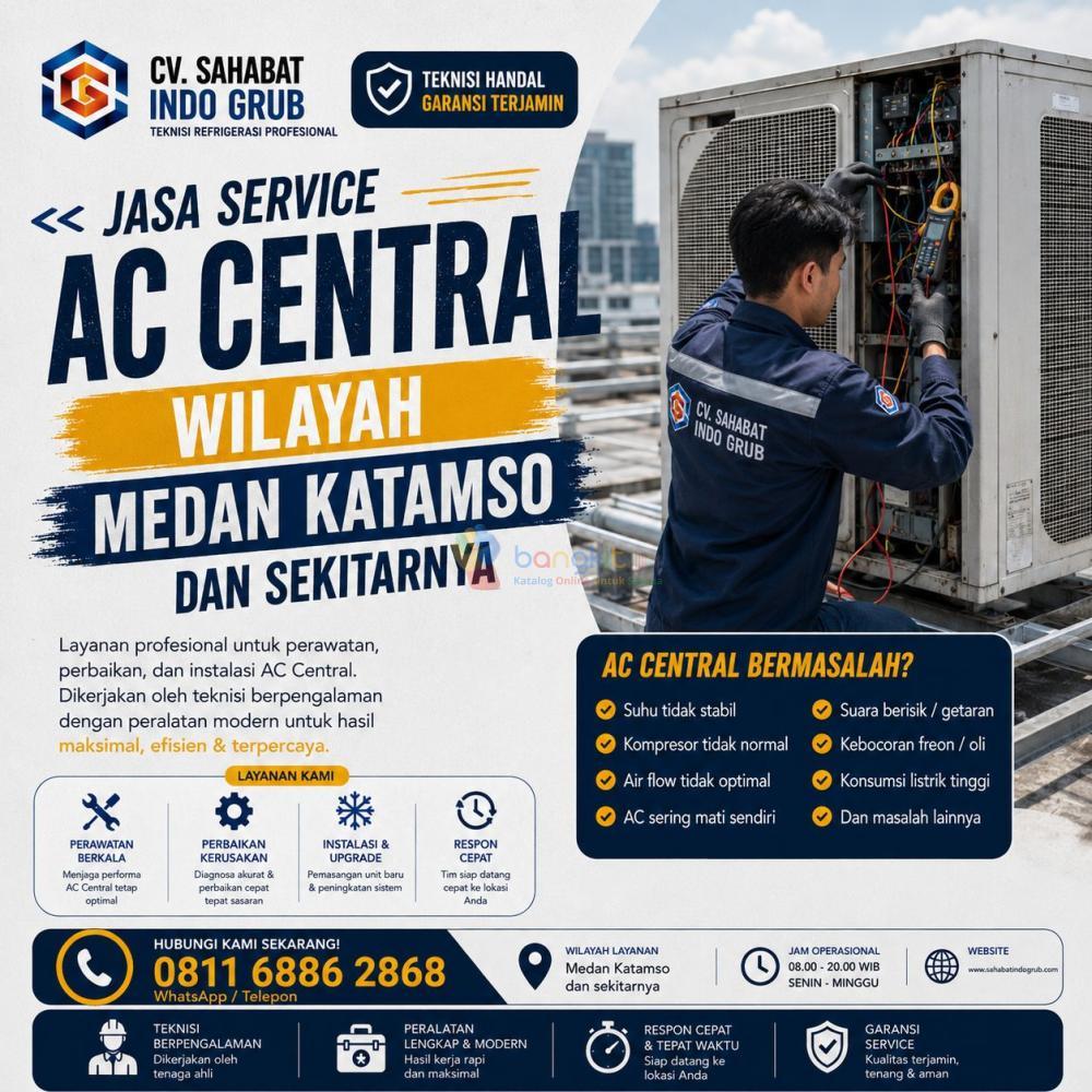 Service AC Central Medan Katamso Profesional | AHU, FCU, Chiller & Cooling System