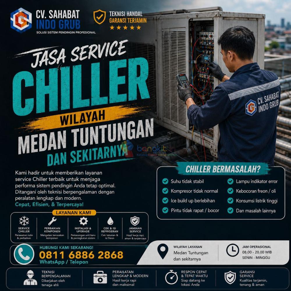 Jasa Perbaikan Chiller Medan Tuntungan | Solusi Chiller Tidak Dingin & Cepat Ditangani