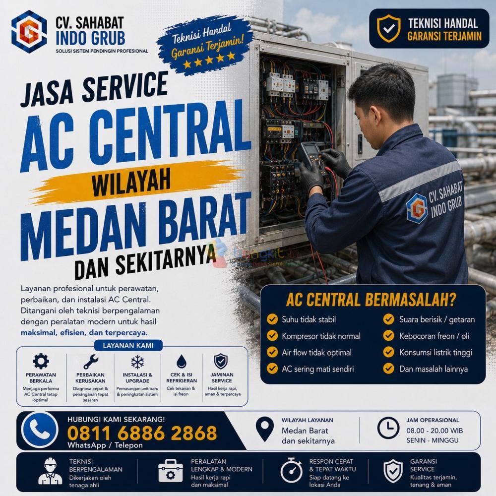 Jasa Maintenance AC Central Medan Barat | Layanan Cepat, Rapi & Harga Kompetitif