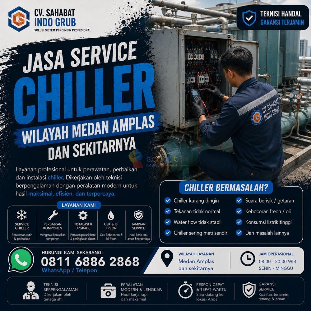 Service Chiller Medan Amplas dan Sekitarnya | Maintenance Chiller untuk Industri, Hotel & Rumah Sakit