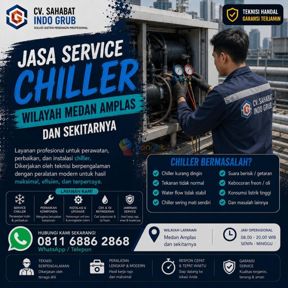 Jasa Perbaikan Chiller Medan Amplas | Solusi Chiller Tidak Dingin & Cepat Ditangani