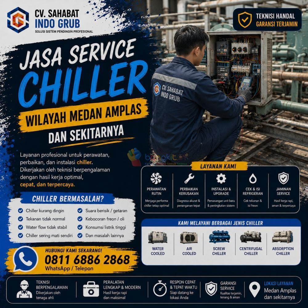 Service Chiller Medan Amplas Profesional | Perbaikan, Perawatan & Maintenance Bergaransi