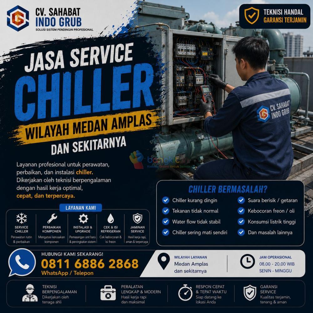 Jasa Maintenance Chiller Medan Amplas | Layanan Cepat, Rapi & Harga Kompetitif