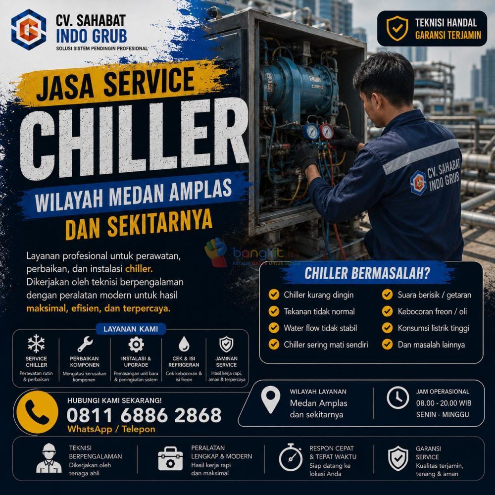 Jasa Service Chiller Medan Amplas Terpercaya | Teknisi Berpengalaman & Respon Cepat